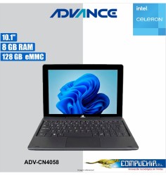Notebook 2 en 1 Advance CN4058 10.1" Celeron N4020 1.10 GHz 8GB RAM 128GB Pantalla táctil