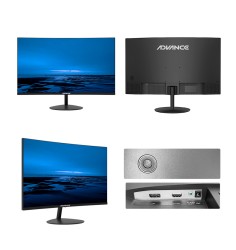 Monitor Curvo Advance ADV-2452S, 23.6" FHD VA, 100Hz, 1ms, HDMI, DP, Parlante, Negro