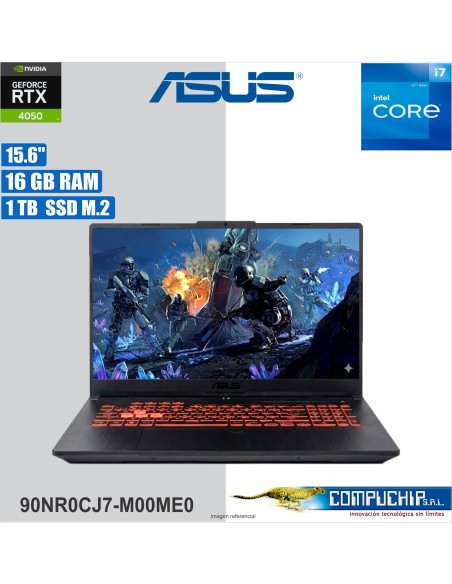 Notebook ASUS FX507VU-LP180, 15.6" FHD Value IPS, Core i7-13620H hasta 4.90GHz, 16GB DDR5, RTX4050