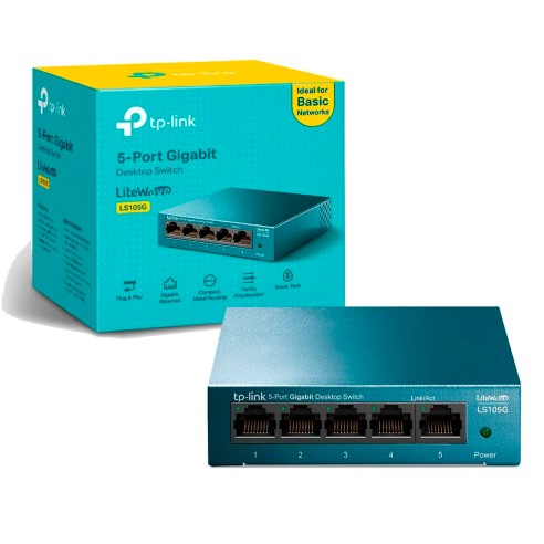 LS105G Switch TP-LINK no administrable LiteWave 5 puertos Gigabit
