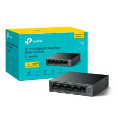 LS105LP Switch TP-LINK no administrable LiteWave, 5 puertos Fast Ethernet, 4 PoE+ 41 W