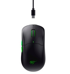 MOUSE GAMER TRIMODE HAVIT MS975WB 20000DPI NEGRO VERDE