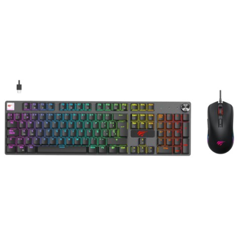 KIT GAMER MECANICO HAVIT GT-KB12CM RGB 7200DPI NEGRO
