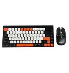 KIT OFFICE INALAMBRICO HAVIT KB831WB-SP NEGRO-NARANJA 85 KEYS