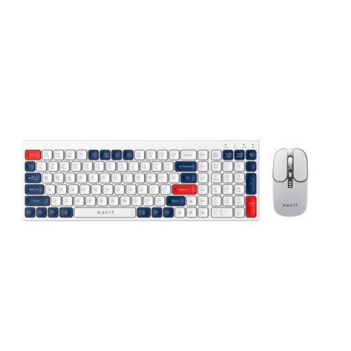 KIT OFFICE INALAMBRICO HAVIT KB830W-SP BLANCO-ROJO-AZUL