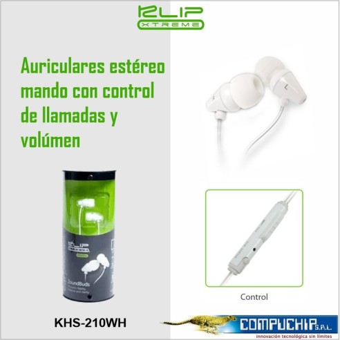KLIP XTREME AUDÍFONOS CON MICRÓFONO KHS-210WH, ALÁMBRICO, 1.3 METROS, BLANCO