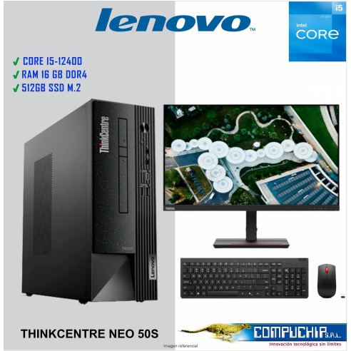 Computadora Lenovo ThinkCentre neo 50s Gen 3 Core i5-12400 2.50 / 4.40GHz, 16GB DDR4-3200MHz, Monitor 23.8"