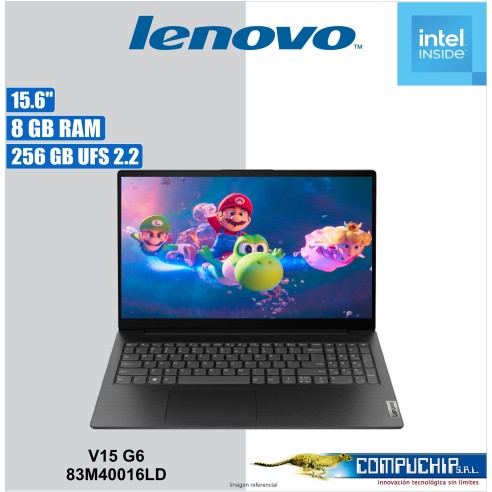Notebook Lenovo V15 G6 ITN, 15.6" FHD TN, Intel N100 hasta 3.4GHz, 8GB DDR5-4800 SODIMM