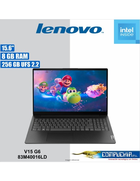 Notebook Lenovo V15 G6 ITN, 15.6" FHD TN, Intel N100 hasta 3.4GHz, 8GB DDR5-4800 SODIMM