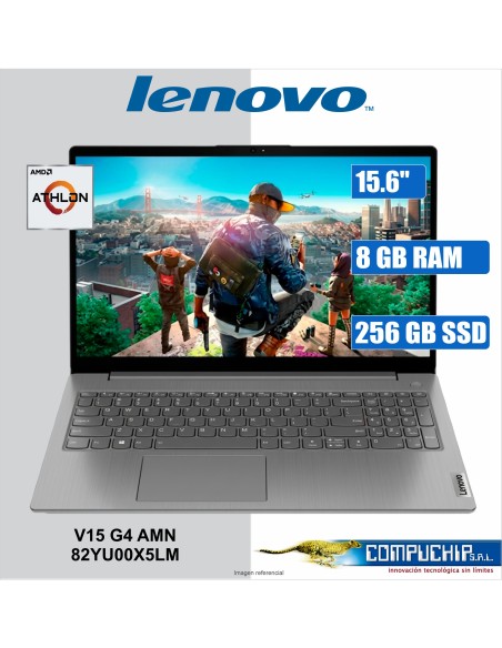Notebook Lenovo V15 G4 AMN 15.6" FHD TN AMD Athlon Silver 7120U 2.4/3.5GHz 8GB LPDDR5-4800, SSD 256GB M.2