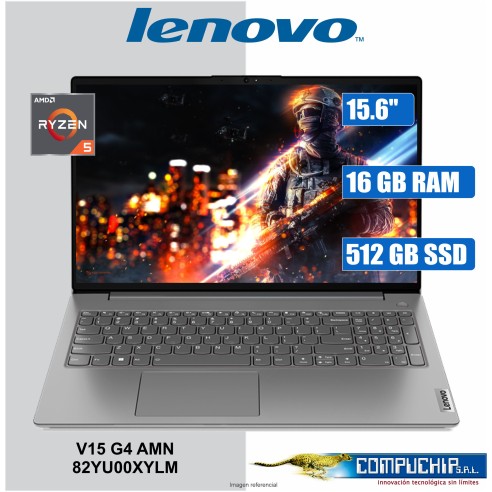 Notebook Lenovo V15 G4 AMN, 15.6" FHD TN, AMD Ryzen 5 7520U 2.8/4.3GHz, 16GB LPDDR5-4800, SSD 512GB M.2