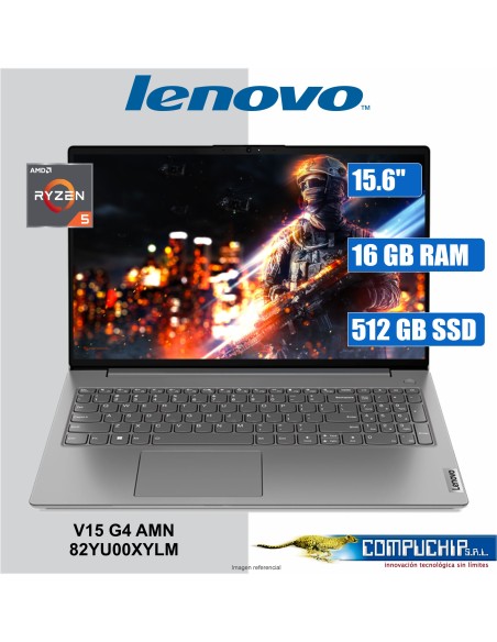 Notebook Lenovo V15 G4 AMN, 15.6" FHD TN, AMD Ryzen 5 7520U 2.8/4.3GHz, 16GB LPDDR5-4800, SSD 512GB M.2