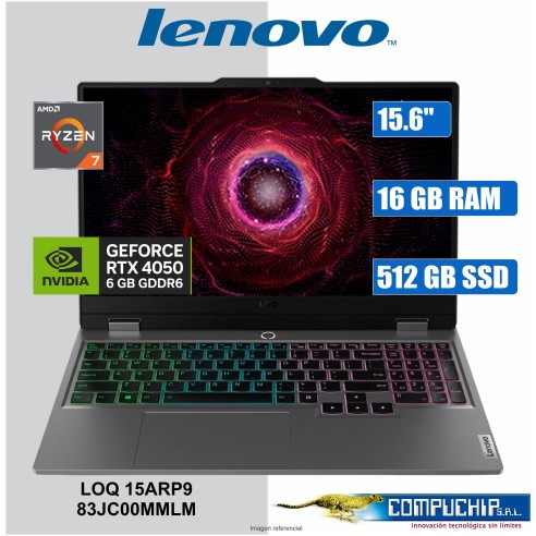 NB LENOVO LOQ 15ARP9, 15.6" FHD IPS, AMD RYZEN 7-7435HS 4.5 GHz, 16GB DDR5-4800