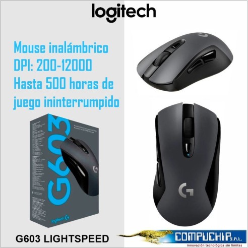 MOUSE LOGITECH G603 LIGTHSPEED WIRELESS BT BLACK.