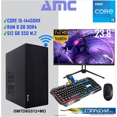 PC INTEL CORE I5-14450HX, 2.4/4.8 GHZ, 8GB DDR4, 512GB M.2 SSD , MONITOR 23.8".