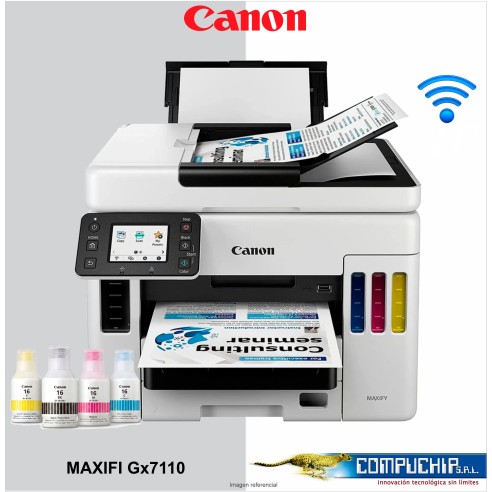 Impresora Multifuncional CANON MAXIFY GX7110, Imprime Dúplex/Copia/Escanea/ADF/Fax/USB/Wi-Fi