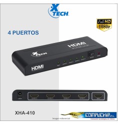 Splitter HDMI XTECH XHA-410 4 Puertos 1080P.