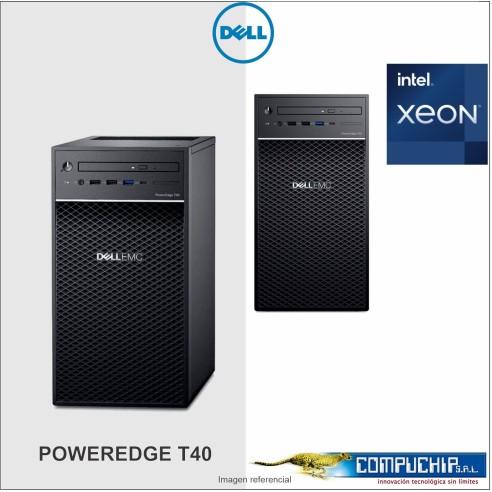 Servidor Dell PowerEdge T40, Xeon E-2224G 3.5GHz, 8MB/4C, 8GB 3200MT/s UDIMM 1TB SATA 7.2K