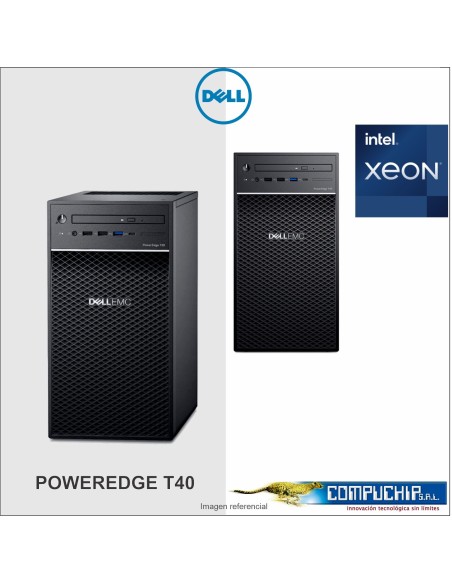 Servidor Dell PowerEdge T40, Xeon E-2224G 3.5GHz, 8MB/4C, 8GB 3200MT/s UDIMM 1TB SATA 7.2K