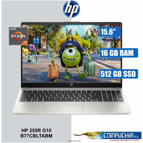 Notebook HP 255R G10, 15.6" LCD LED FHD SVA AMD Ryzen 7 7735U hasta 4.7GHz, 16GB DDR5-4800