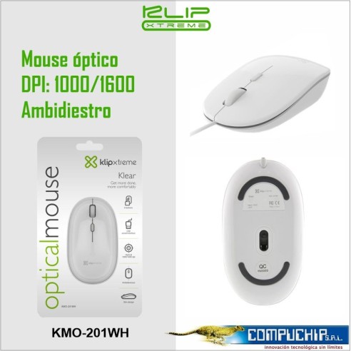 MOUSE OPTICO KLEAR KLIPXTREME KMO-201WH