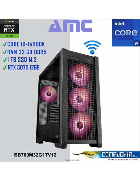 PC AMC INTEL CORE I9-14900K 6.0GHz, 32GB DDR5, RTX 5070 12GB, 1TB M.2 SSD.