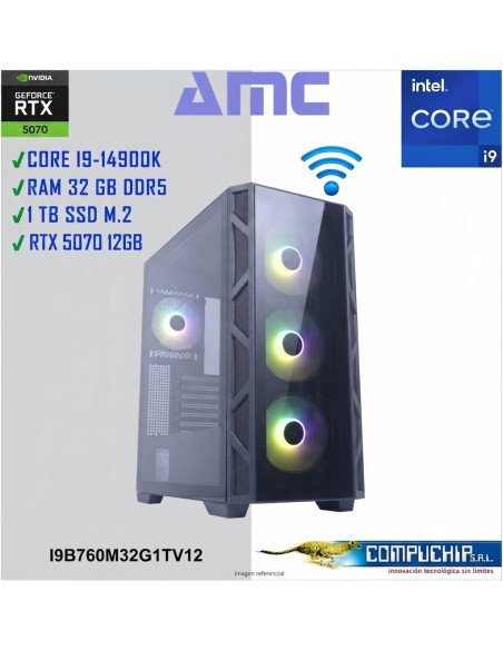 PC AMC INTEL CORE I9-14900K 6.0GHz, 32GB DDR5, RTX 5070 12GB, 1TB M.2 SSD.
