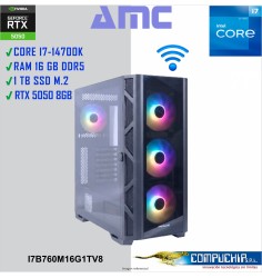 PC AMC INTEL CORE I7-14700K 5.6GHz, 16GB DDR5, RTX 5050 8GB, 1TB M.2 SSD.