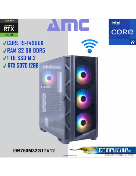 PC AMC INTEL CORE I9-14900K 6.0GHz, 32GB DDR5, RTX 5070 12GB, 1TB M.2 SSD.