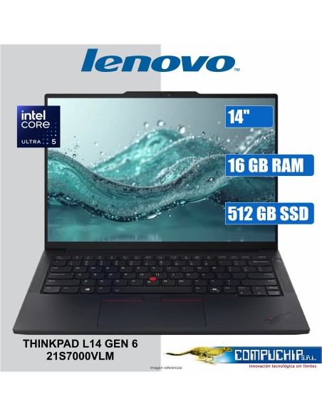 NB Lenovo Thinkpad L14 Gen 6, 14" Wuxga IPS , Core U5 225U 4.8GHZ, 16GB DDR5-5600, 512GB
