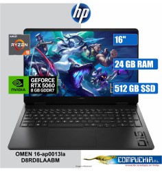 Notebook HP Gaming OMEN 16-ap0013la, 16" 2K IPS AMD Ryzen 9 8940HX hasta 5.3GHz, 24GB DDR5