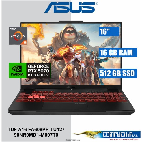 NB ASUS TUF FA608PP-TU127 A16/16" WUXGA IPS/AMD Ryzen 9 8940HX 5.3GHz/16G DDR5/RTX 5070 8G