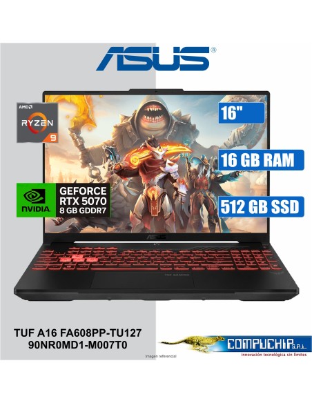 NB ASUS TUF FA608PP-TU127 A16/16" WUXGA IPS/AMD Ryzen 9 8940HX 5.3GHz/16G DDR5/RTX 5070 8G