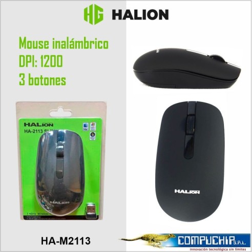 MOUSE INALAMBRICO HALION HA-M2113 SLIM 2.4GHZ