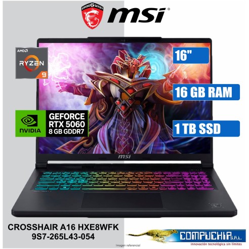 NB Gaming MSI Crosshair A16 HXE8WFK 16" QHD+ IPS, AMD Ryzen 9 8940HX 5.3GHz, 16GB DDR5