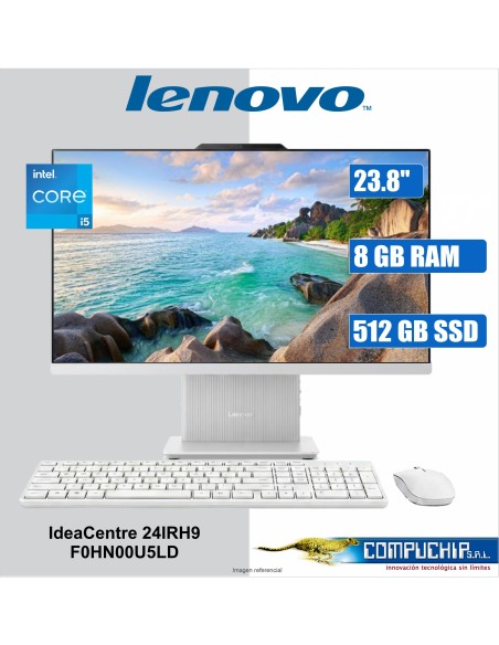 AIO Lenovo IdeaCentre 24IRH9, 23.8” FHD IPS, Core i5-13420H hasta 4.6GHz, 8GB DDR5 SODIMM