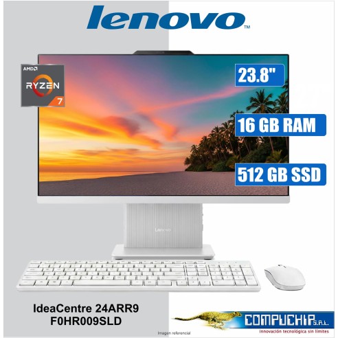 All-in-One Lenovo IdeaCentre 24ARR9, 23.8" FHD IPS, AMD Ryzen 7 7735HS 4.75GHZ, 16GB DDR5