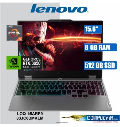 Notebook Lenovo LOQ 15ARP9, 15.6" FHD IPS, AMD Ryzen 5 7235HS 3.2/4.2GHz, 8GB DDR5-4800