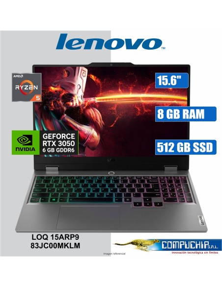 Notebook Lenovo LOQ 15ARP9, 15.6" FHD IPS, AMD Ryzen 5 7235HS 3.2/4.2GHz, 8GB DDR5-4800