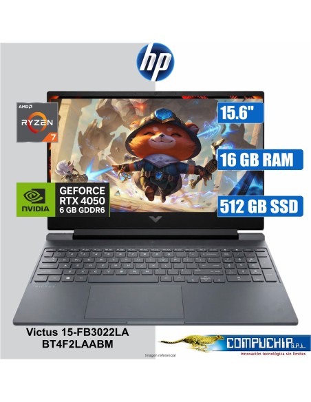 Notebook Gaming HP Victus 15-FB3022LA, 15.6" FHD IPS, AMD Ryzen 7 7445HS 4.7GHZ, 16GB DDR5