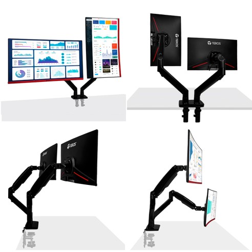 Rack para 2 monitores de 22" a 32" / Brazo soporte TEROS TE-7114