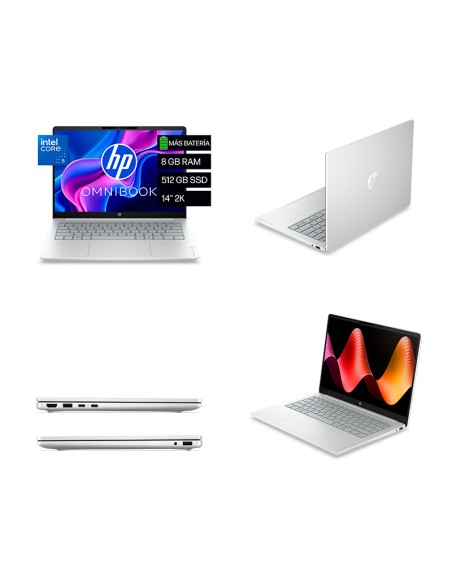 NB HP OmniBook 3 14-hu0051la, 14" 2K IPS, Core 5 120U hasta 5GHz/8GB DDR5/512GB SSD M.2