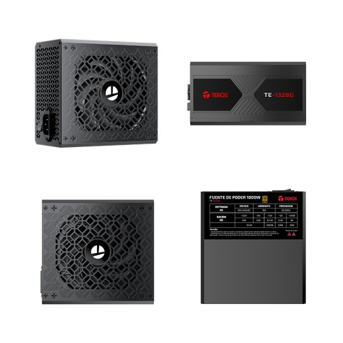 Fuente de Alimentación Gamer Teros TE-1328G, Formato ATX, 1000W 80 Plus Gold 155-240V
