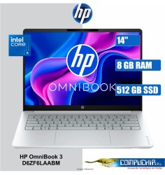 NB HP OmniBook 3 14-hu0051la, 14" 2K IPS, Core 5 120U hasta 5GHz/8GB DDR5/512GB SSD M.2
