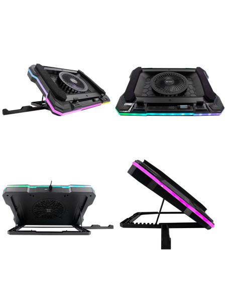 Cooler TEROS TE-7133N RGB, compatible con notebooks de 14" hasta 19"