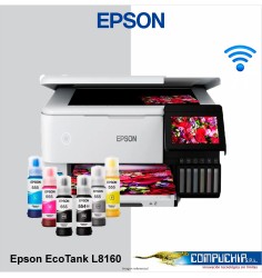 Multifuncional de tinta Epson EcoTank L8160, Imprime Dúplex, Escanea, Copia, LAN / Wi-Fi / USB 2.0