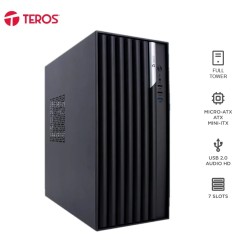 Case con fuente TEROS TE-1036S, Full, E-ATX / ATX / MICRO-ATX / ITX, USB, Audio, 250W