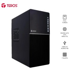 Case con fuente TEROS TE-1037S, Full, E-ATX / ATX / MICRO-ATX / ITX, USB, Audio, 250W