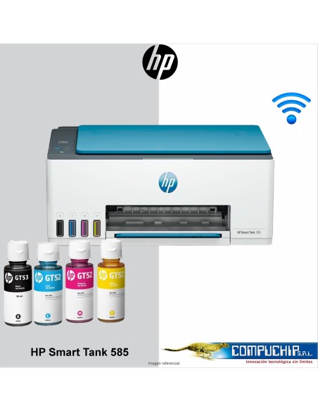 Multifuncional de tinta HP Smart Tank 585, Imprime, Escanea, Copia / Wi-Fi / Bluetooth LE / USB