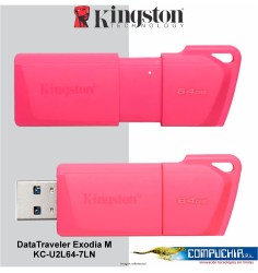 Memoria Flash USB DataTraveler Exodia M, 64GB, USB 3.2 Gen 1 (Tipo-A) Neon Pink (Rosado)